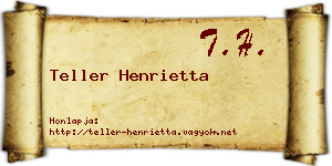 Teller Henrietta névjegykártya
